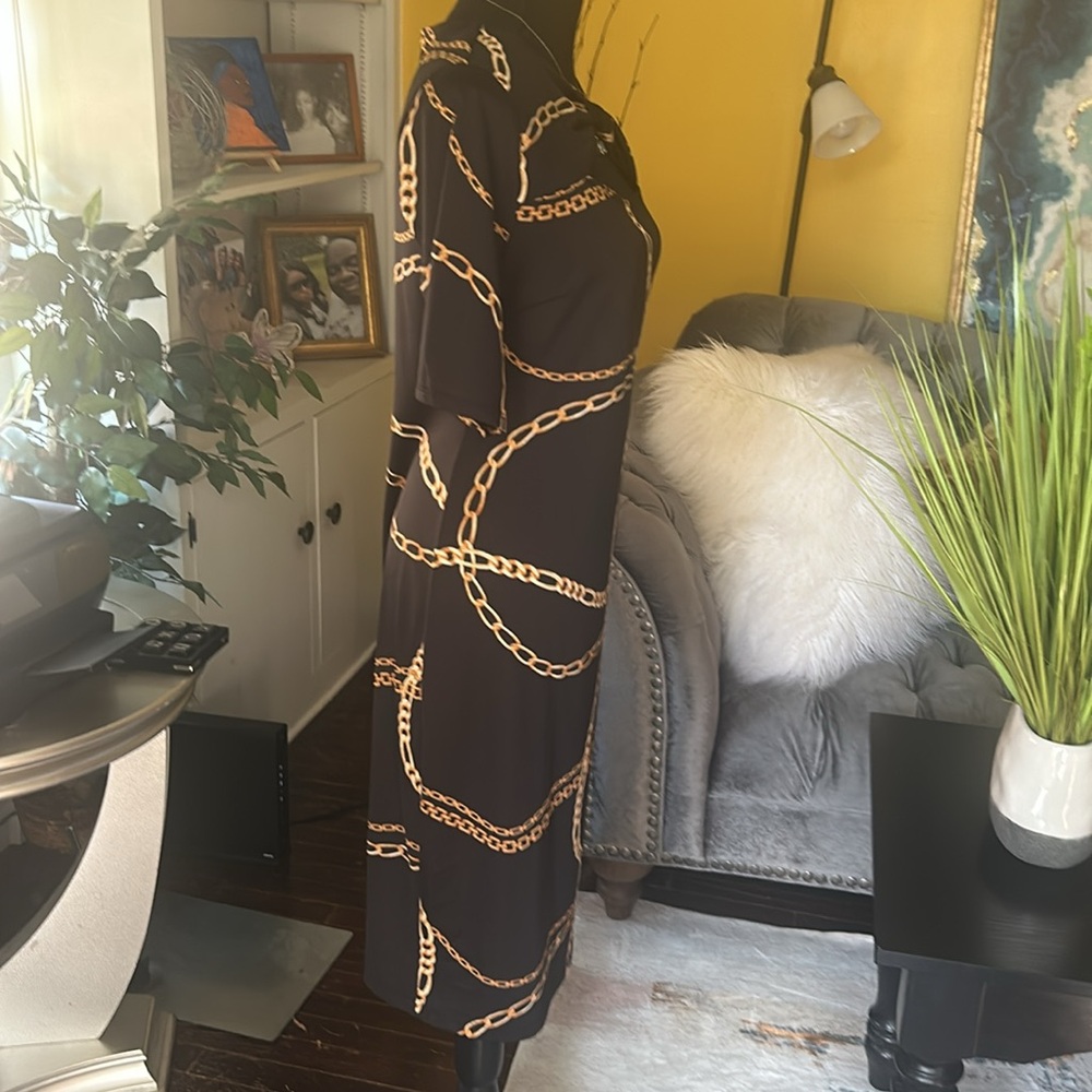 BOLD elements Black and Gold Sequin Sheath Midi Dress - Picture 2 of 5